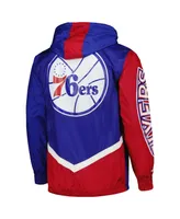 Men's Mitchell & Ness Royal Philadelphia 76ers Undeniable Full-Zip Windbreaker Jacket