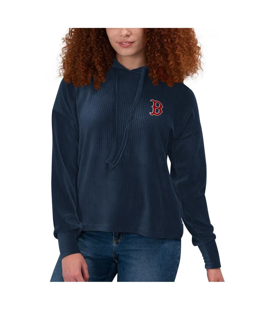 Women's Touch Navy Boston Red Sox End Line Pullover Hoodie