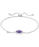 Effy Blue Topaz (3-7/8 ct. t.w.) & White (1/20 Bolo Bracelet Sterling Silver (Also available Amethyst, Citrine and Green Quartz)