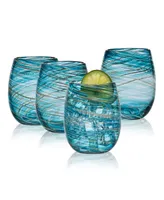 Mikasa Color Swirl 16 Ounce Stemless Glass 4-Piece Set