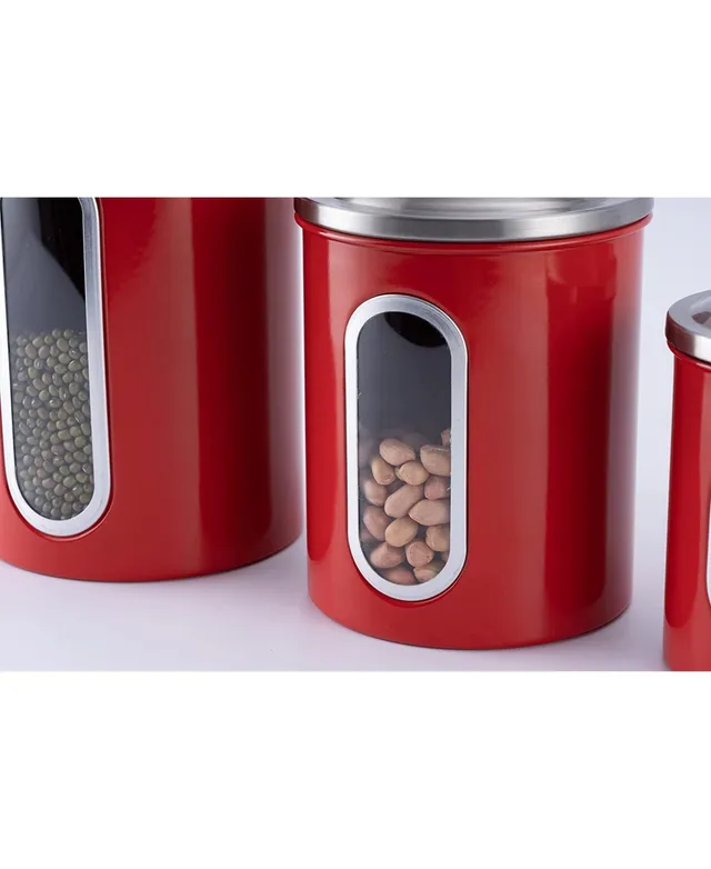 Honey-Can-Do 3-Piece Canister Set - Red