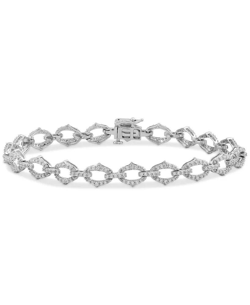 Diamond Oval Link Bracelet (2 ct. t.w.) in 10k White Gold