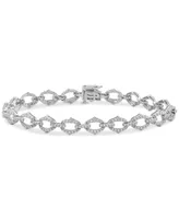 Diamond Oval Link Bracelet (2 ct. t.w.) in 10k White Gold