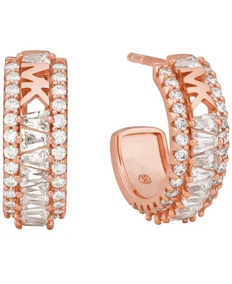 Michael Kors Tapered Baguette and Pave Huggie Earrings