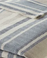 Eddie Bauer Herringbone Stripe Blue Twin Blanket