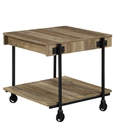 Furniture of America Luther 2 Piece Steel Industrial Coffee End Table Set