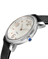 GV2 by Gevril Women's Ravenna Swiss Quartz Black Leather Watch 37mm