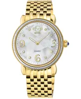 GV2 by Gevril Women's Ravenna Swiss Quartz Gold-Tone Stainless Steel Watch 37mm