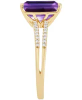 Amethyst (2-9/10 ct. t.w.) and Diamond (1/10 Split Shank Ring 14k Gold