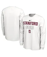 Men's and Women's Nike White Stanford Cardinal 2023 On Court Bench Long Sleeve T-shirt