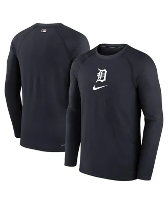 Men's Nike Navy Detroit Tigers Authentic Collection Game Raglan Performance Long Sleeve T-shirt