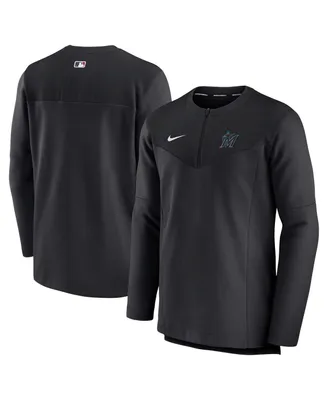 Men's Nike Black Miami Marlins Authentic Collection Game Time Performance Half-Zip Top