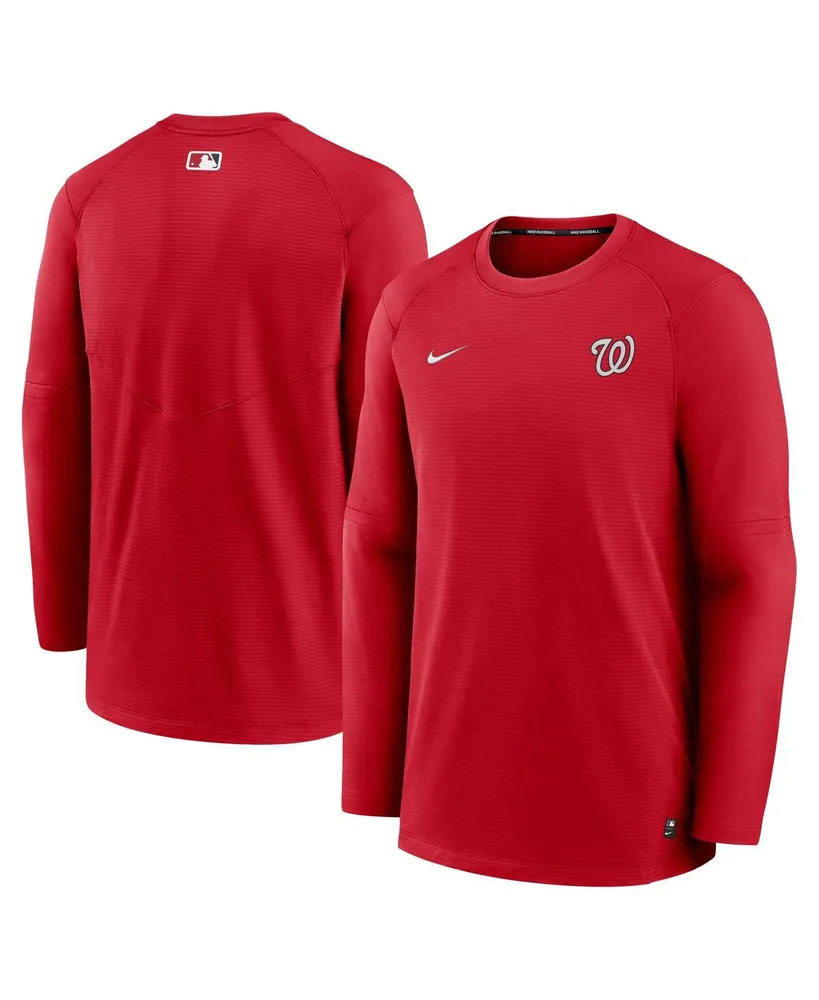 Men's Nike Red Washington Nationals Authentic Collection Logo Performance Long Sleeve T-shirt