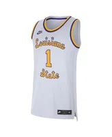 Men's Nike #1 White Lsu Tigers Replica Basketball Jersey