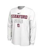 Men's and Women's Nike White Stanford Cardinal 2023 On Court Bench Long Sleeve T-shirt