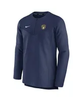 Men's Nike Navy Milwaukee Brewers Authentic Collection Game Time Performance Half-Zip Top