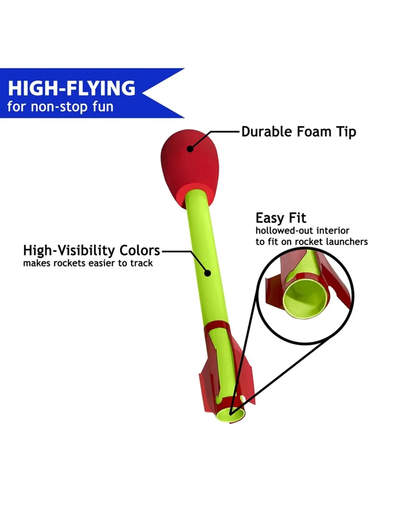 Botabee Foam-Tipped Rocket Launcher Refills Compatible with Stomp Rocket Ultra Rocket Launcher | Replacement 6 Pack Extended