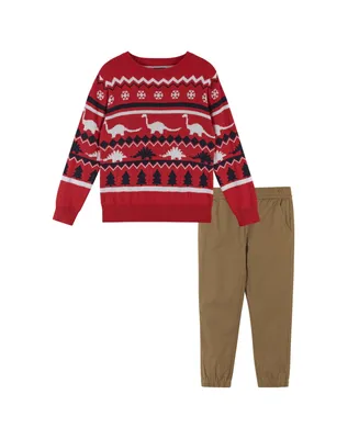 Andy & Evan Toddler Boys / Red Holiday Sweater Set