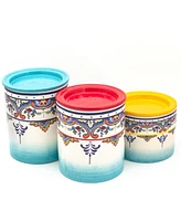 Euro Ceramica Zanzibar Kitchen Storage Jars, Set of 3