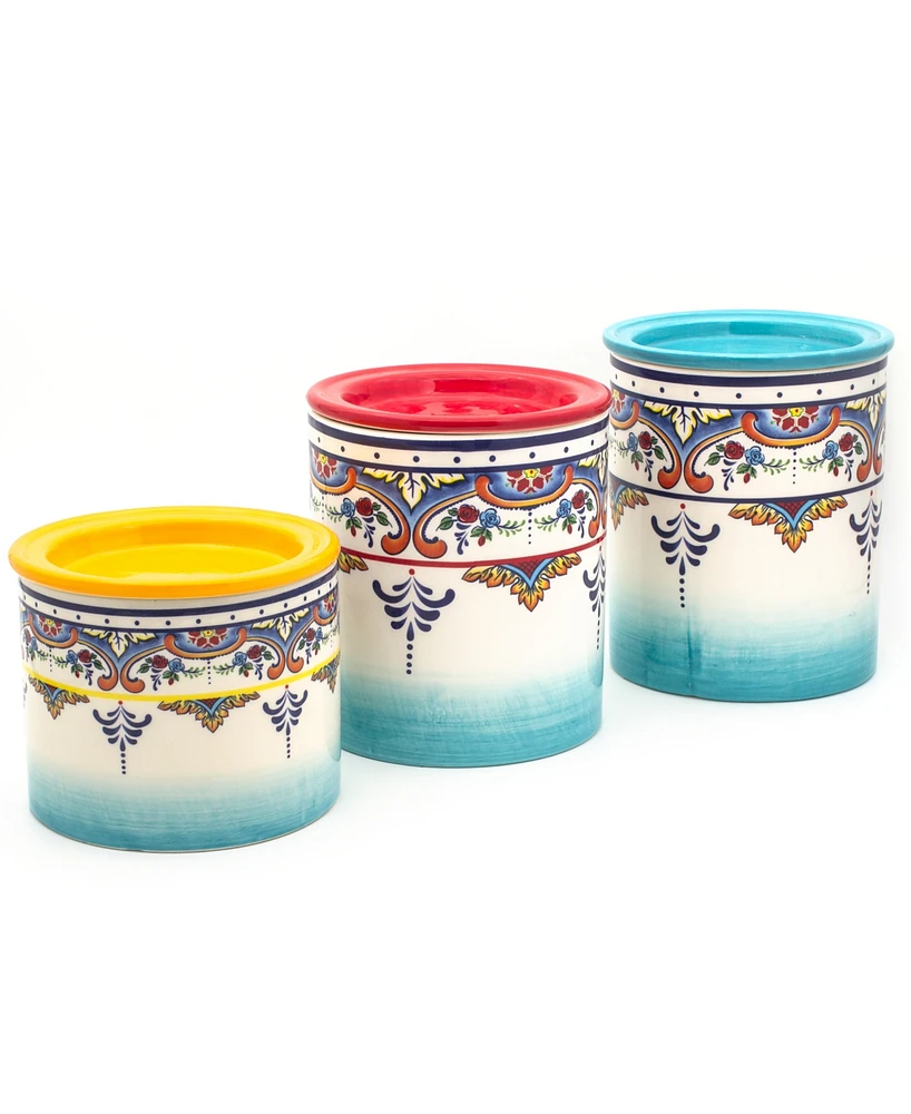 Euro Ceramica Zanzibar 3 Piece Canister Set