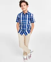 Tommy Hilfiger Toddler Little Big Boys Campus Plaid Shirt Flat Front Stretch Chino Pants