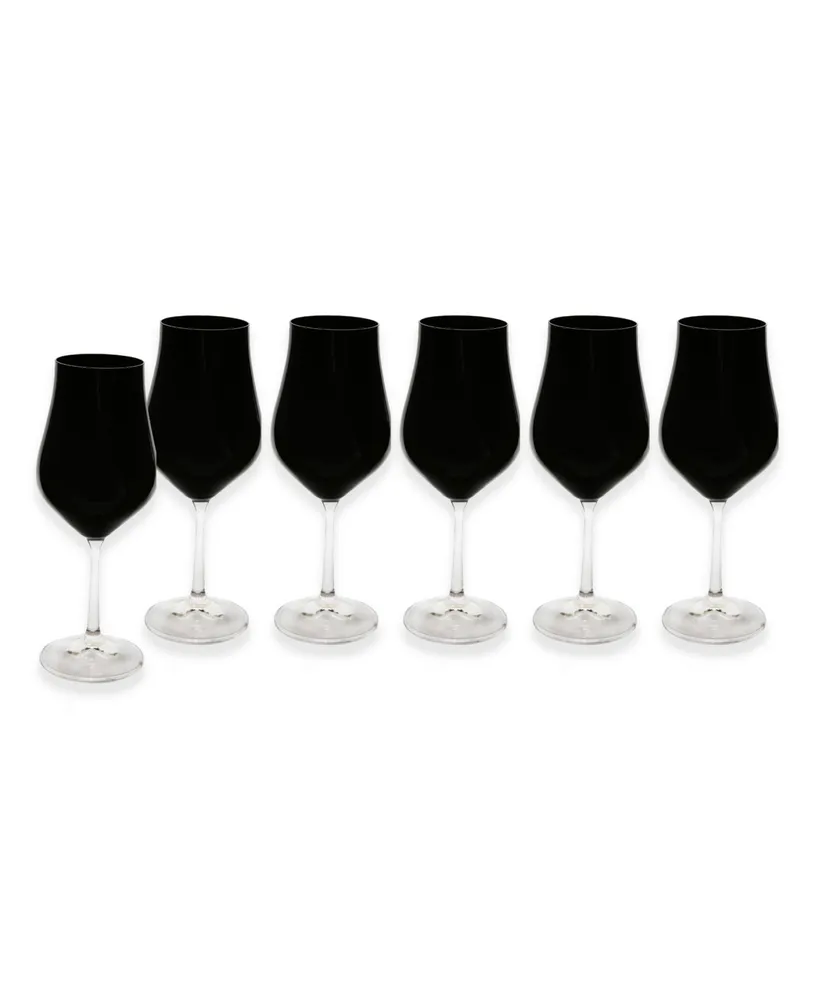 Joyjolt Hue Colored Stemless Glass - 9.4 Oz - Set Of 6 Champagne Flutes
