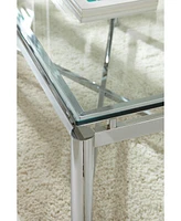 Steve Silver Nova 48" Glass and Chrome Cocktail Table