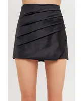 endless rose Women's High-Waisted Satin Skort