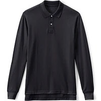 Lands' End Men's School Uniform Long Sleeve Mesh Polo Shirt