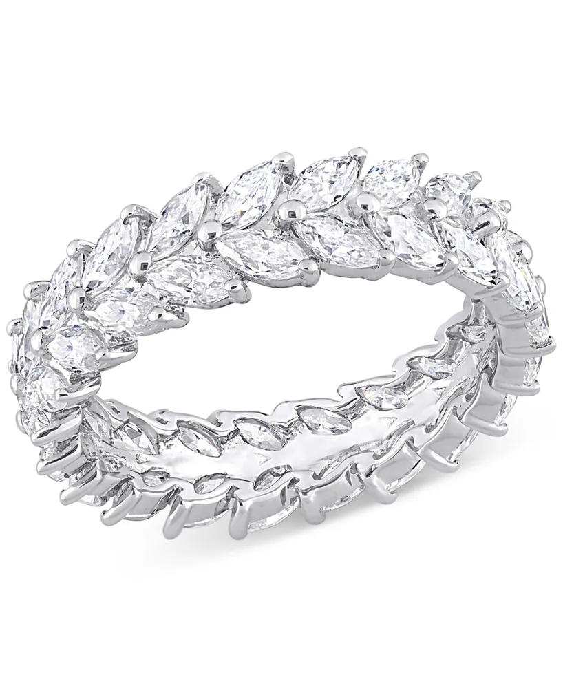Moissanite Marquise Eternity Band (4-1/5 ct. t.w.) Sterling Silver