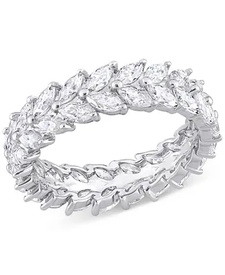 Moissanite Marquise Eternity Band (4-1/5 ct. t.w.) Sterling Silver