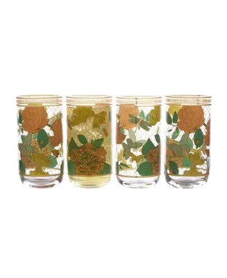 Fitz and Floyd Vintage-Like Vibe 19-oz Highball Glasses 4-Piece Set