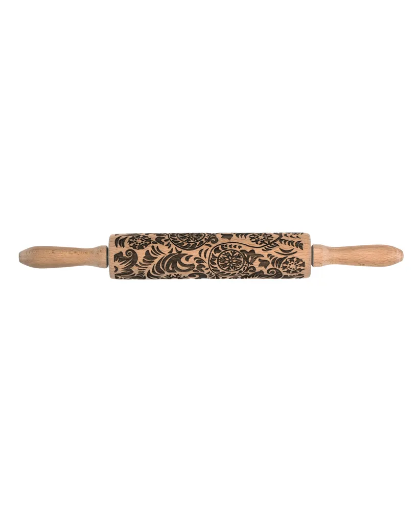 Mrs. Anderson's Baking Paisley Design Embossing Rolling Pin European Beechwood