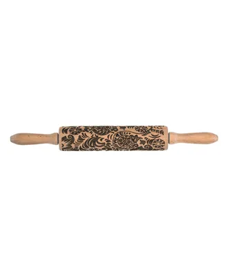 Mrs. Anderson's Baking Paisley Design Embossing Rolling Pin European Beechwood