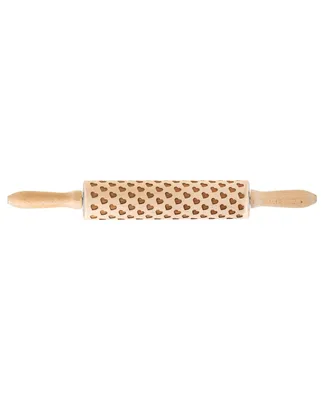 Mrs. Anderson's Baking Heart Design Embossing Rolling Pin European Beechwood