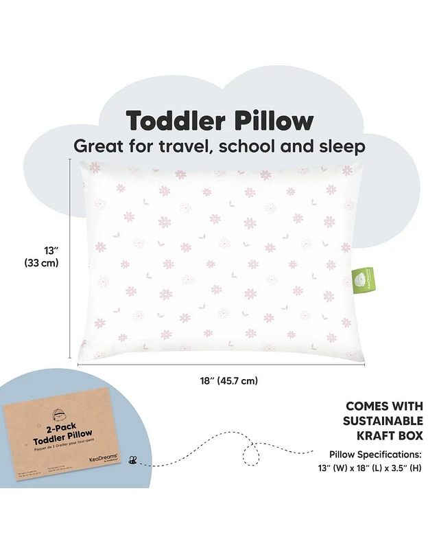 KeaBabies Toddler Pillow With Pillowcase Jumbo 14X20 Soft Organic Cotton Toddler Pillows For Sleeping Machine Washable Perfect For Travel Toddler Bed Set Pearl Gray | Retail Rebel