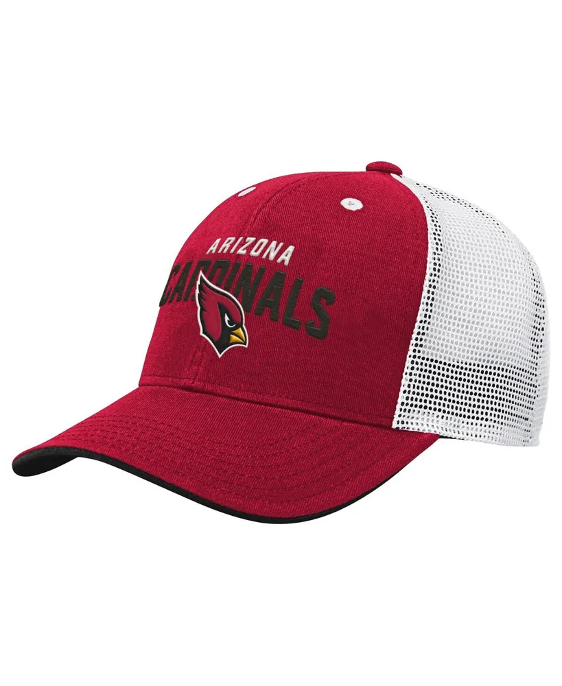 Preschool Boys and Girls Cardinal, White Arizona Cardinals Core Lockup Meshback Trucker Snapback Hat