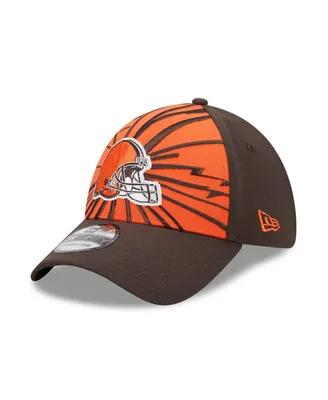 Men's New Era Orange, Brown Cleveland Browns Shattered 39THIRTY Flex Hat