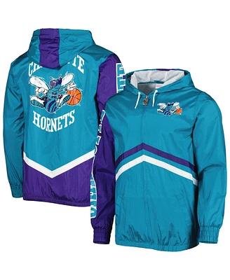 Men's Mitchell & Ness Teal Charlotte Hornets Undeniable Full-zip Windbreaker Jacket