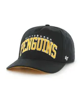 Men's '47 Brand Black Pittsburgh Penguins Block Arch Hitch Snapback Hat