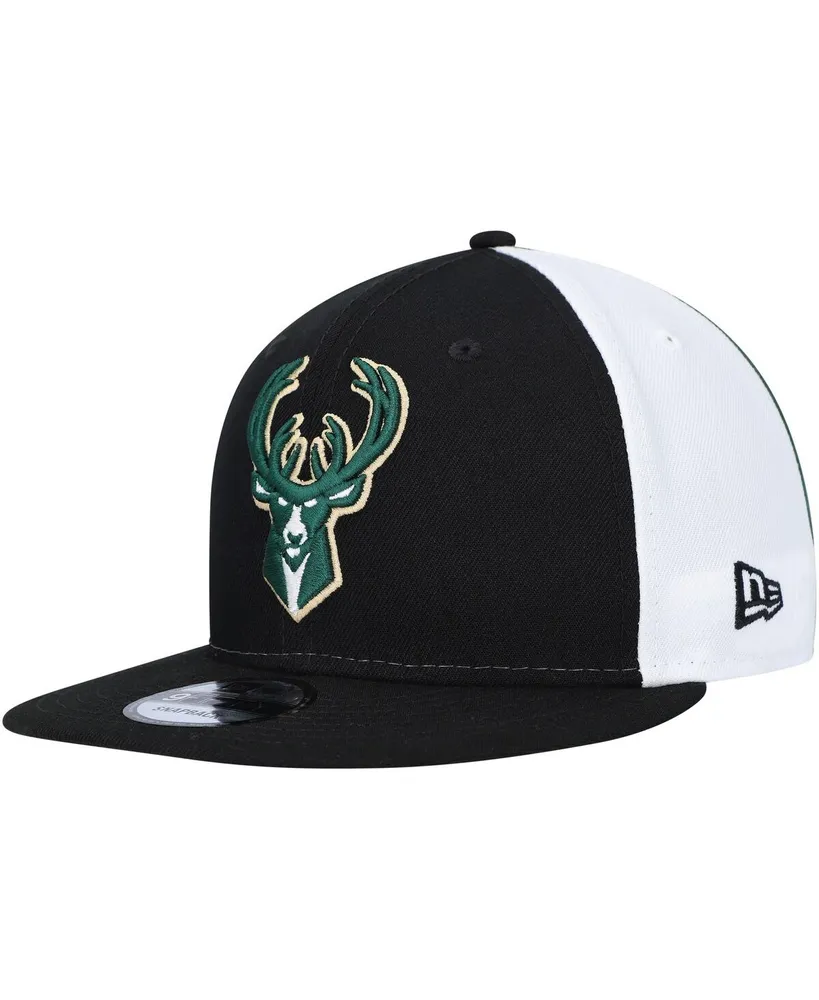 Men's New Era Black Milwaukee Bucks Pop Panels 9FIFTY Snapback Hat