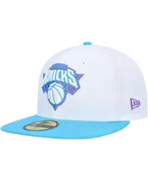 Men's New Era White York Knicks Vice Blue Side Patch 59FIFTY Fitted Hat