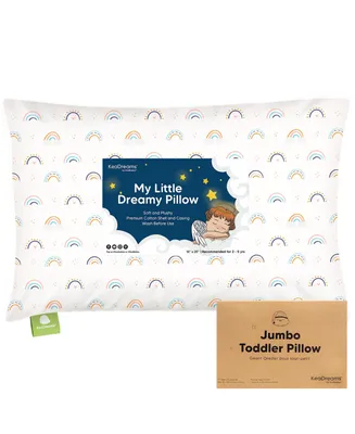 KeaBabies Jumbo Toddler Pillow with Pillowcase, 14X20 Soft Organic Pillows for Sleeping, Kids Travel