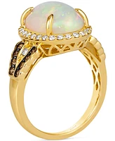 Le Vian Neopolitan Opal (3 ct. t.w.) & Diamond (1/2 ct. t.w.) Halo Ring in 14k Gold