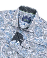 Men's Regular-Fit Non-Iron Paisley Performance Stretch Dress Shirt