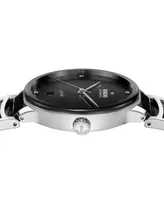 Rado Unisex Swiss Automatic Centrix Diamond (1/20 ct. t.w.) Black High-Tech Ceramic & Stainless Steel Bracelet Watch 39mm