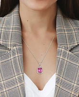 Pink Topaz (5-1/2 ct. t.w.) & Diamond (1/4 ct. t.w.) 18" Pendant Necklace in Sterling Silver