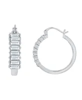 And Now This Crystal Silver Plated Hoop Earring