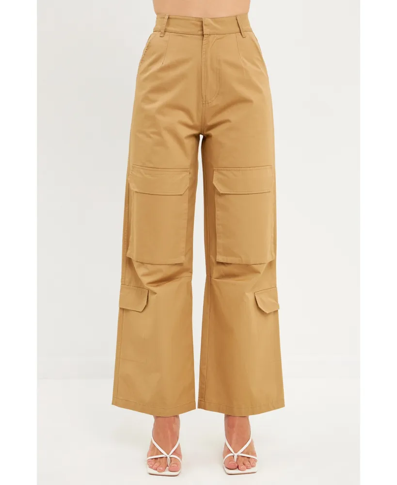 English Factory Women's Wide Leg Pocket Cargo Pants