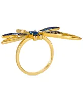 Le Vian Ombre Multi-Gemstone (7/8 ct. t.w.) & Diamond (1/6 ct. t.w.) Dragonfly Ring in 14k Gold